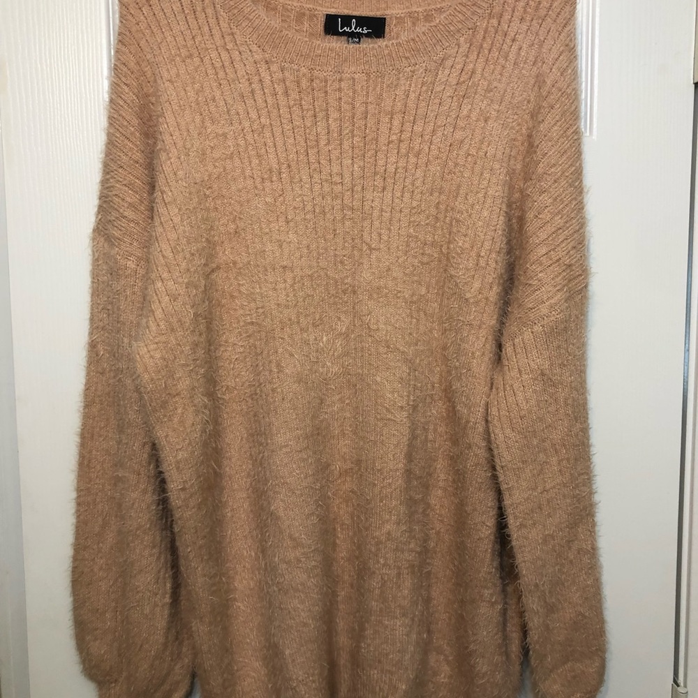 Lulu’s Fuzzy Pink Sweater Dress